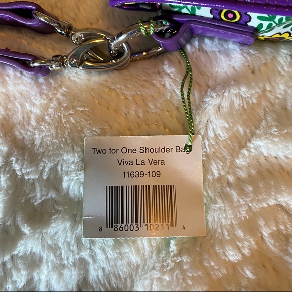 NWT Vera Bradley Viva La Vera Cross Body Frill Purse Bag Floral Purple Magnetic - Picture 6 of 13